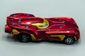 sport racer. car. sport car, toy sport car. red raising sport die cast car on a gray background,