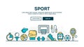 Sport, recreation, active lifestyle, colorful concept header, fl