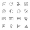 Sport and recreation line icons set