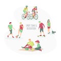 Sport and relaxation concept banner flat vector illustration Royalty Free Stock Photo