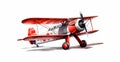 Sport retro airplane on white background - AI generated image Royalty Free Stock Photo