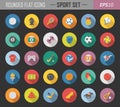 Sport rounded flat icons Royalty Free Stock Photo