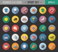 Sport rounded flat icons Royalty Free Stock Photo