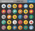 Sport rounded flat icons Royalty Free Stock Photo