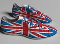 Sport running shoes with laces. snickers in colors of England nation flag Royalty Free Stock Photo