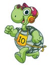 Sport Running Turtle Color Illustration Design