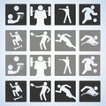 Sport set. Players. Editable Vector illustration.