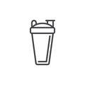 Sport shaker bottle line icon