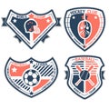 Sport shield and emblems Royalty Free Stock Photo