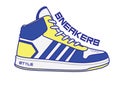 Sport shoes illustration and logo