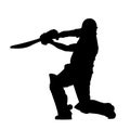 Sport Silhouette - Cricket Batsman Hitting Ground