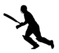 Sport Silhouette - Cricket Batsman Running
