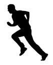 Sport Silhouette - Cricket Bowler Run-Up Royalty Free Stock Photo