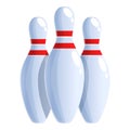 Sport skittles target icon cartoon vector. Bowling sport Royalty Free Stock Photo