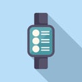 Sport smartwatch icon flat vector. Digital sport device