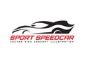 Sport speed car - vector logo template concept illustration. Abstract automobile creative graphic sign. Design element