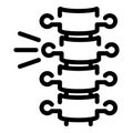 Sport spine injury icon, outline style