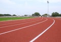 SPORT STADIUM WITH RUNNING TRACKS STRIP Royalty Free Stock Photo