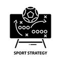 sport strategy icon, black vector sign with editable strokes, concept illustration