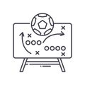 Sport strategy icon, linear isolated illustration, thin line vector, web design sign, outline concept symbol with