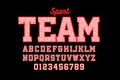 Sport style embroidered font