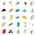 Sport style icons set, isometric style Royalty Free Stock Photo