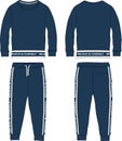 Sport suit set fashion technical template