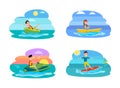 Sport Summer Activities Set Vector Illustration Royalty Free Stock Photo