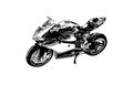 Sport superbike motorcycle engraved sketch. Modern moto bike for web, poster, t-shirt, advertisment, print Royalty Free Stock Photo