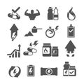 Sport supplements effects vector icons Royalty Free Stock Photo