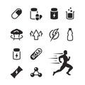 Sport supplements icons set Royalty Free Stock Photo