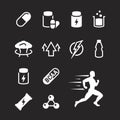 Sport supplements icons set Royalty Free Stock Photo