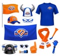 Sport Supporters Fans Accessories Realistic Set