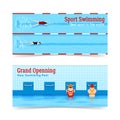 Sport Swimming Grand Openning Banners Set