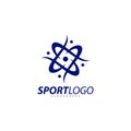 Sport symbol design, Fitness people icon vector logo, speed fitness, running, swimming, jumping logotype, hexagon people Royalty Free Stock Photo