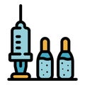 Sport syringe ampules icon color outline vector