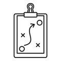 Sport tactical board icon, outline style