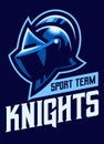 Sport Team Mascot Logo Style of Knight Helmet Royalty Free Stock Photo