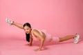 12-15 years old Asian Youth stretch lift up her flexible leg full length