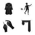 Sport, textiles, medicine and other web icon in black style.curtains, curtain rods, design, icons in set collection.