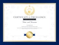 Sport theme certification of excellence template Royalty Free Stock Photo