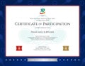 Sport theme certification of participation template Royalty Free Stock Photo