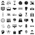 Sport time icons set, simple style Royalty Free Stock Photo