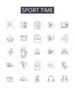 Sport time line icons collection. Pastime, Athleticism, Games, Recreation, Exercise, Leisure, Activity vector and linear Royalty Free Stock Photo