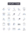 Sport time line icons collection. Pastime, Athleticism, Games, Recreation, Exercise, Leisure, Activity vector and linear Royalty Free Stock Photo