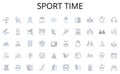 Sport time line icons collection. Gratitude, Recognition, Appreciation, Admiration, Respect, Validation, Honor vector