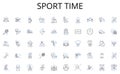 Sport time line icons collection. Teammates, Coworkers, Allies, Comrades, Partners, Associates, Squadmates vector and