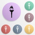 Sport torch badge color set icon. Simple glyph, flat vector of sport icons for ui and ux, website or mobile application Royalty Free Stock Photo