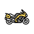 sport touring motorcycle color icon vector illustration