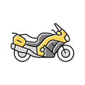 sport touring motorcycle color icon vector illustration